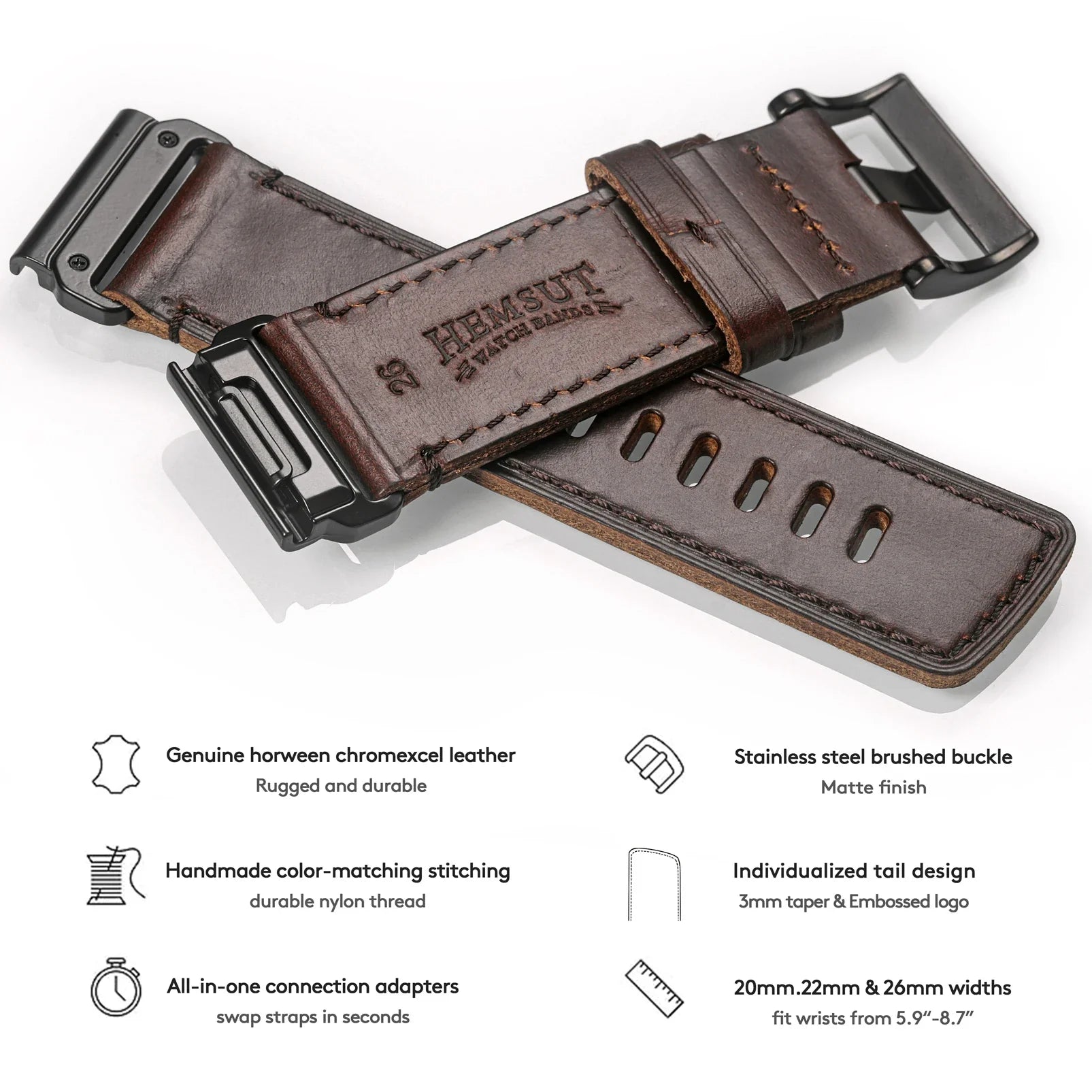 Garmin Soft Leather Band - Premium Strap